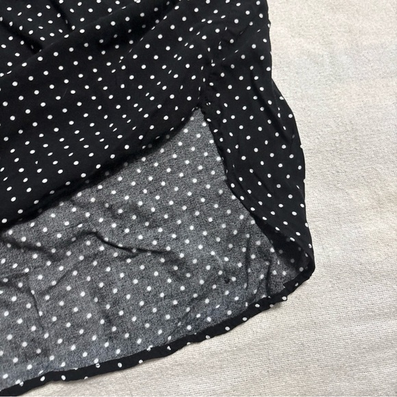 Old Navy Tunic Shirt Women's Black White Polka Dot‎ Long Sleeve Blouse Rayon SzM - Picture 7 of 10